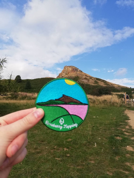 Roseberry Topping Patch, walking hiking patch sew on patch clothing patch hiking gift, walking gift, North Yorkshire Moors National Park