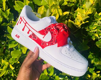 air force 1 red bandana shoes