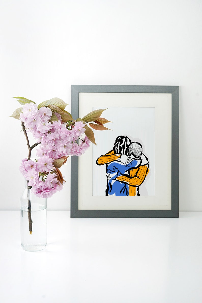 Friendship Art Print / Free Hugs Wall Art / Friendship Line | Etsy