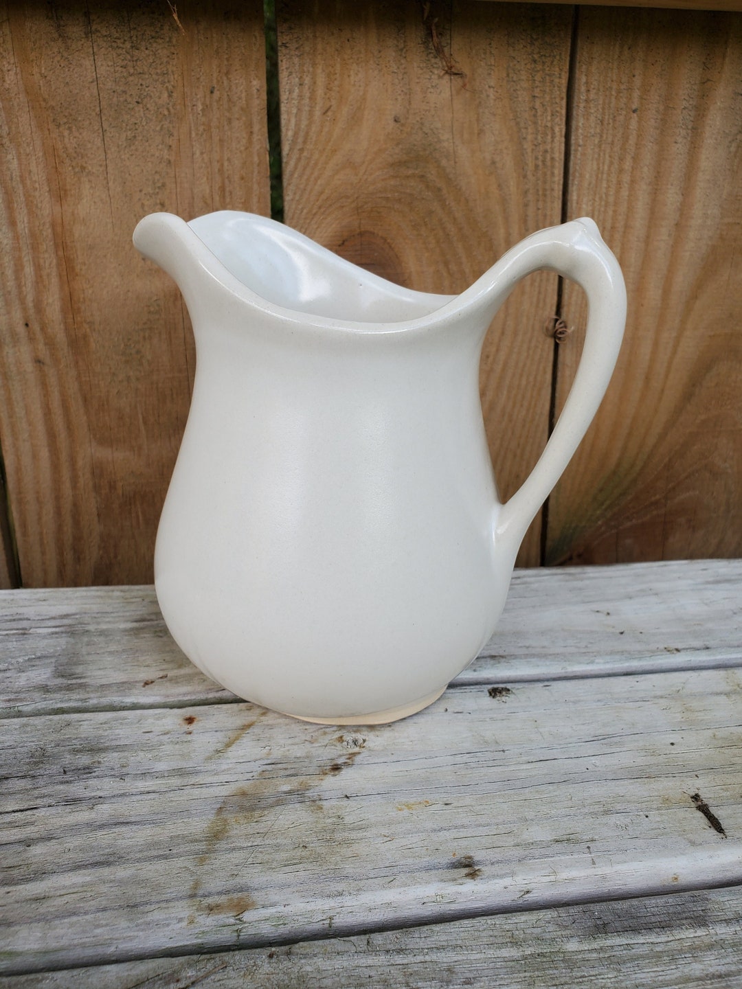 Stoneware 30 Oz Buttermilk Pitcher Etsy