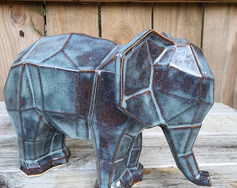 Stoneware Geometric Elephant