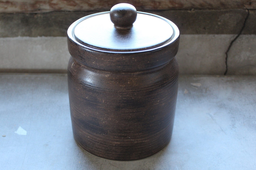 Extra Large Canister With With Lid Stoneware Pottery Etsy