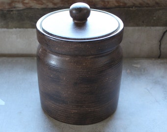 Extra Large Canister with with Lid Stoneware Pottery