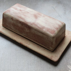 Stoneware Covered Butter Dish Toasted Almond