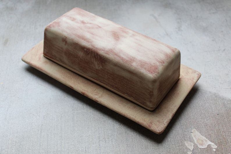 Stoneware Covered Butter Dish Toasted Almond