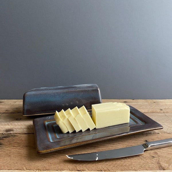 Stoneware Covered Butter Dish
