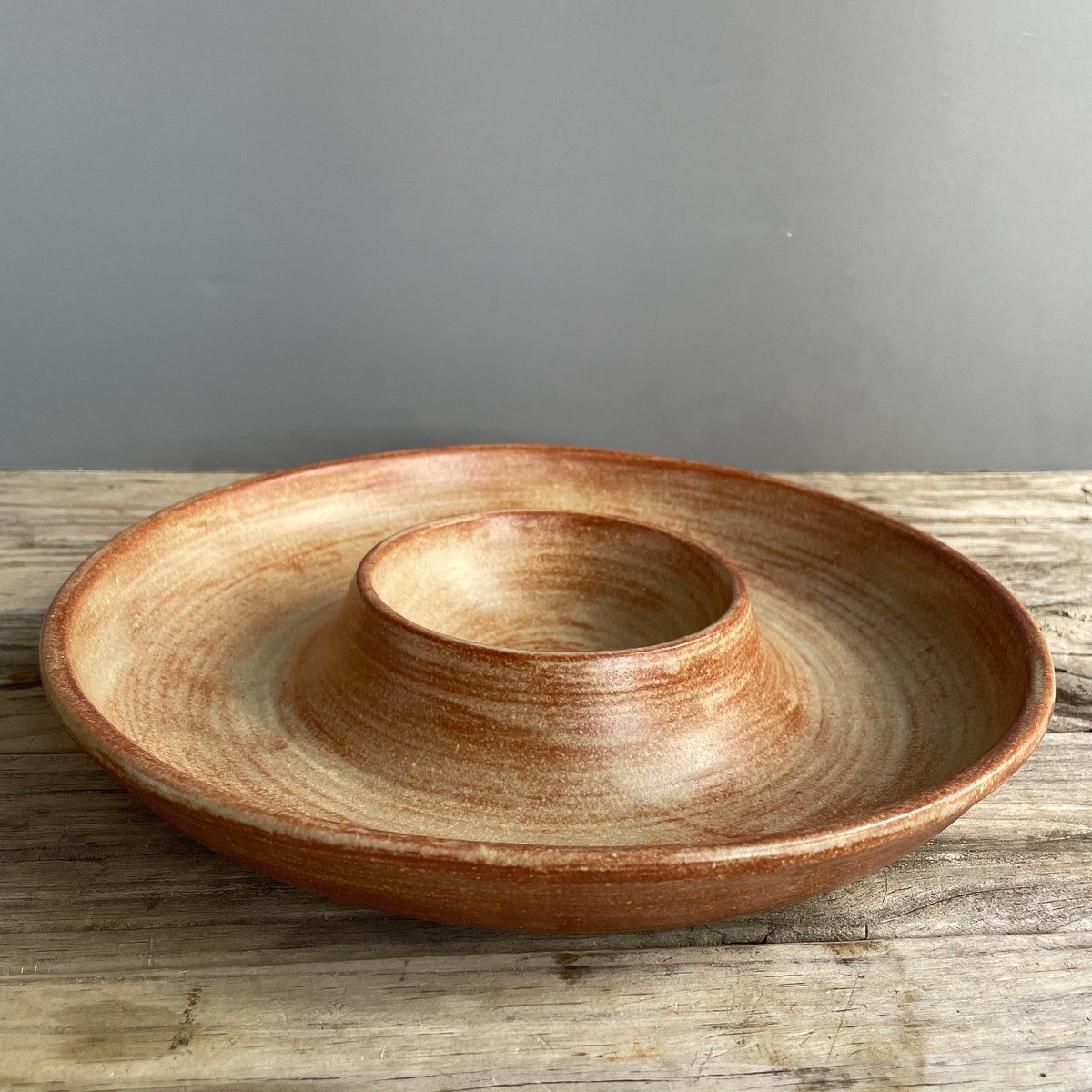 Large Pottery Chip and Dip Serving Bowl - Etsy