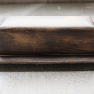 Stoneware Covered Butter Dish Charred Cocoa