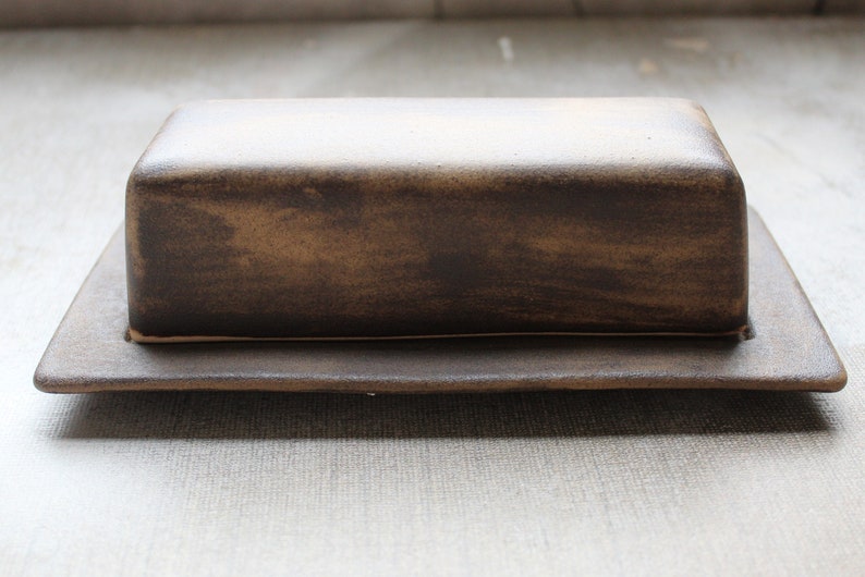 Stoneware Covered Butter Dish Charred Cocoa