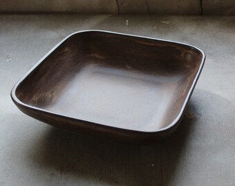 Large Square Serving Bowl Stoneware Pottery