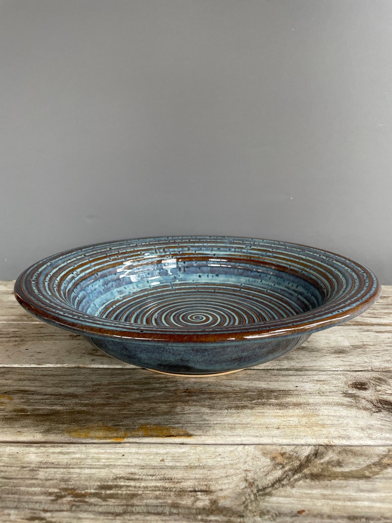 Large Flared Rim Serving Bowl Stoneware Pottery - Etsy
