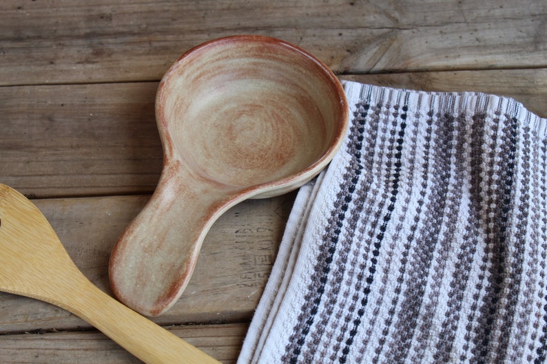 Stoneware Spoon Holder Toasted Almond