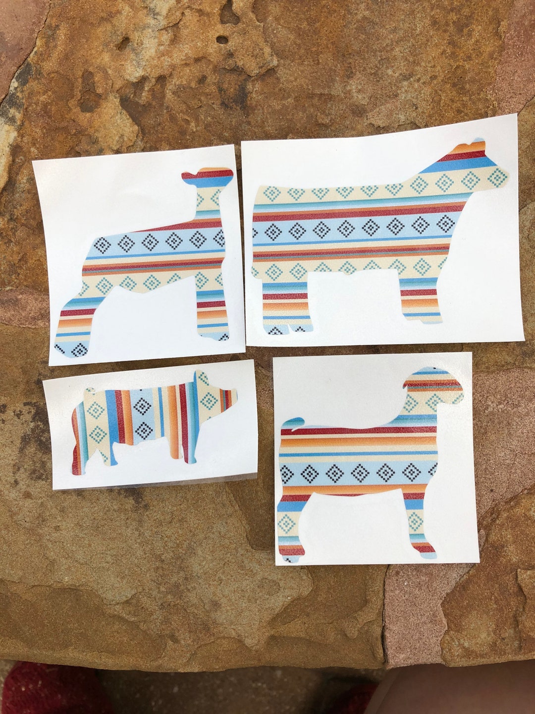 Aztec 3” Livestock Decals - Etsy