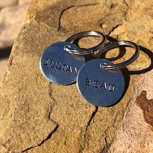1” Round Silver Pet ID Tag - Horse Bridle Tag