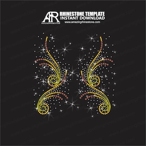 Swirls Rhinestone templates, rhinestone svg, Cut file, Dot Art print. Rhinestone Apparel