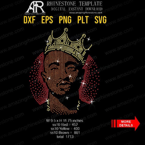 Tupac Crown Rhinestone Bling t-shirt digital instant download file svg eps png, Cut file, Dot Art print