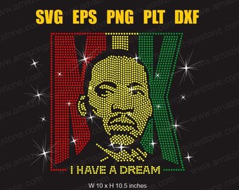 Rhinestone digital instant download file svg eps png, Cut file, MLK DAY