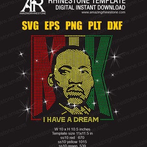 Rhinestone digital instant download file svg eps png, Cut file, MLK DAY