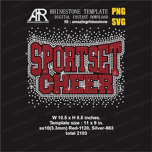 SPORTEST  rhinestone template digital instant download, cut file svg. png.