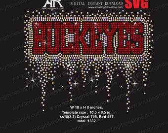 BUCK  rhinestone template digital instant download, cut file svg. png.