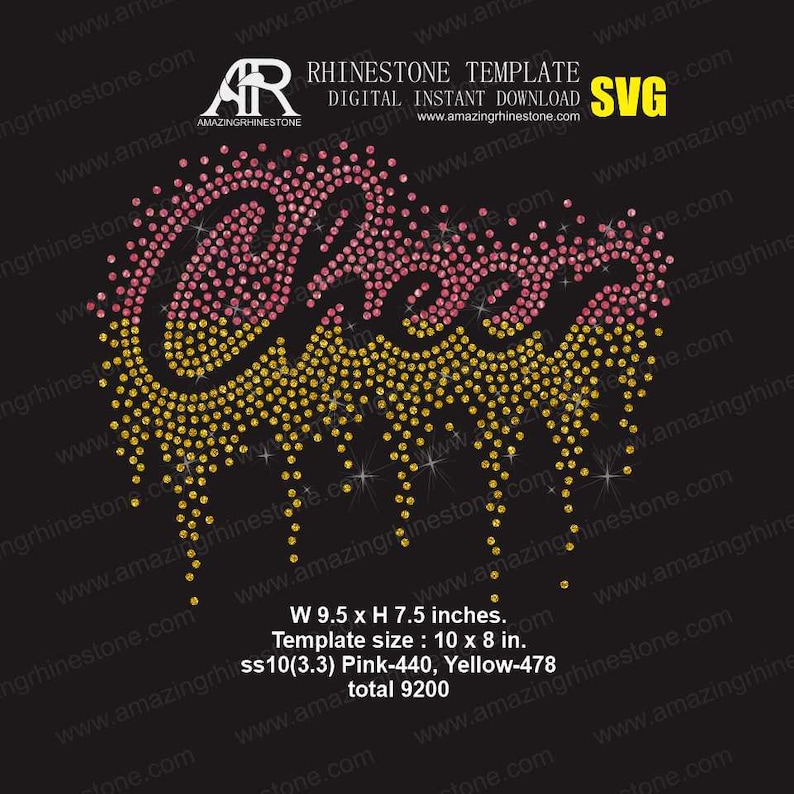 Cheer Rhinestone Template Digital Instant Download, Cut File Svg, Eps ...