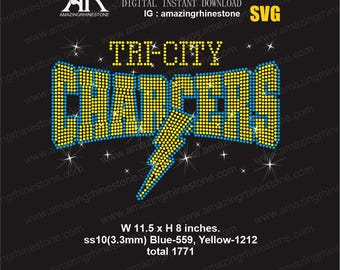 CHARGERS Custom order rhinestone template digital instant download, cut file svg. png.