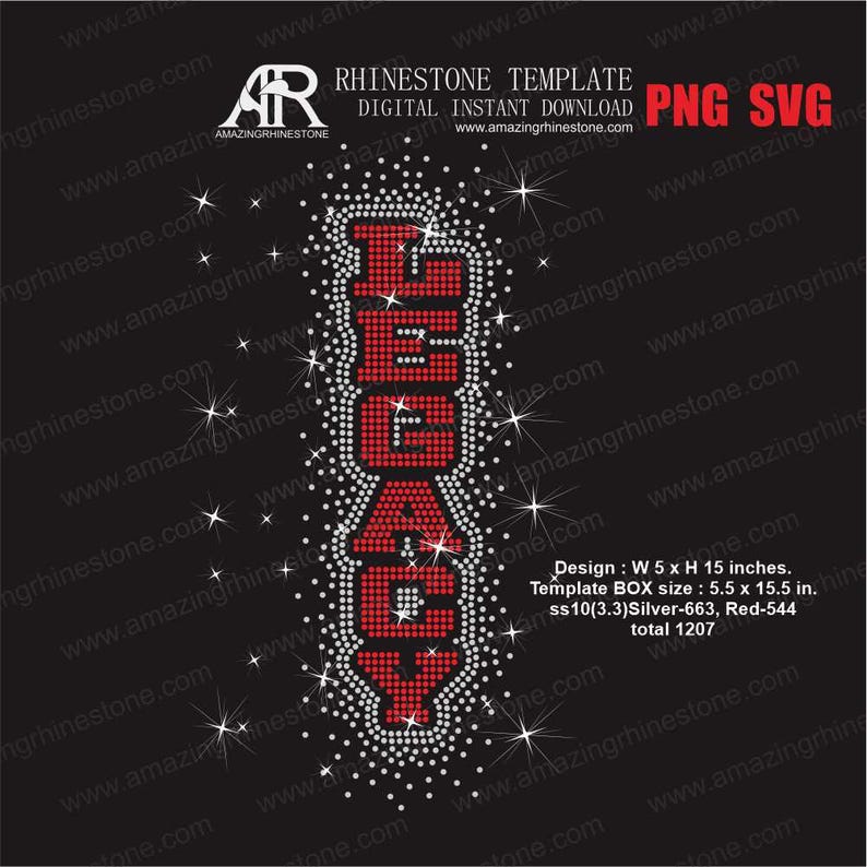 Legacy Rhinestone Transfer LEGACY Rhinestone Template Digital Instant Download, Cut File Svg, Eps ...