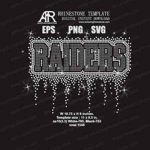 Plantilla de diamantes de imitación RAIDERS, descarga instantánea digital, archivo de corte SVG, EPS, PNG.