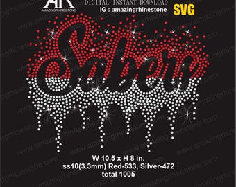 Sabers rhinestone template digital instant download, cut file svg, eps, png.