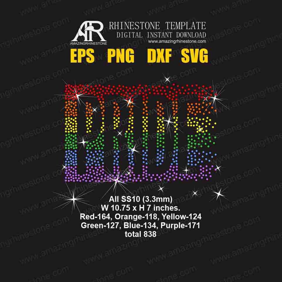 Pride flag rhinestone template film, cricut, svg, png, eps