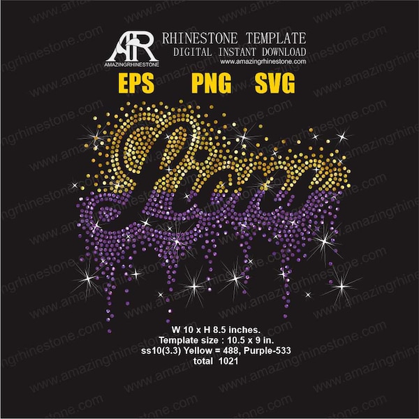 Modello di strass leoni download digitale immediato, file di taglio svg, eps, png.