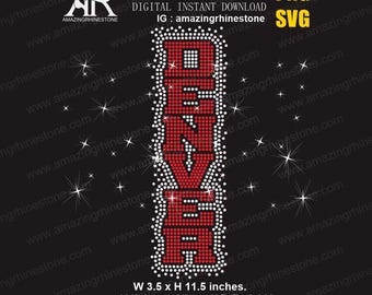 DENVER rhinestone template digital instant download, cut file svg. png.