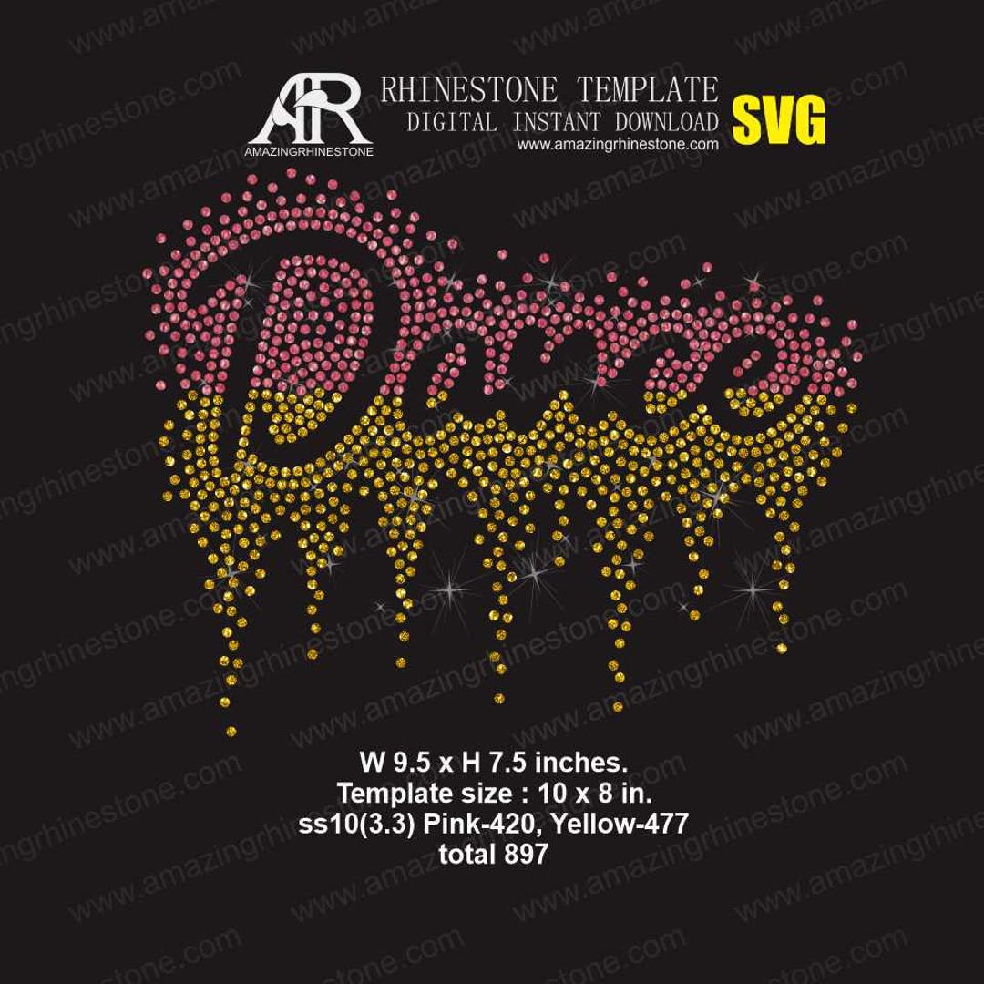 Dance Rhinestone Template Digital Instant Download, Cut File Svg, Eps ...