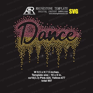 Dance rhinestone template digital instant download, cut file svg, eps, png.