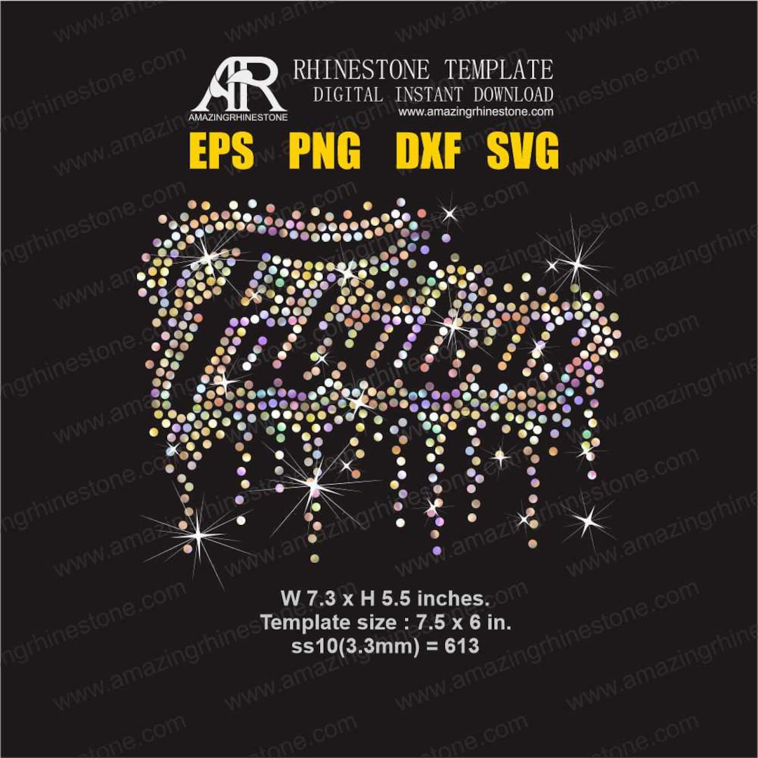Fabulous 7in Rhinestone Template Digital Instant Download, Cut File Svg ...