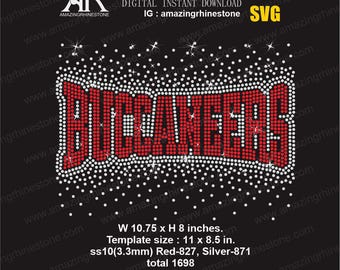 BUCCANEERS rhinestone template digital instant download, cut file svg, png.