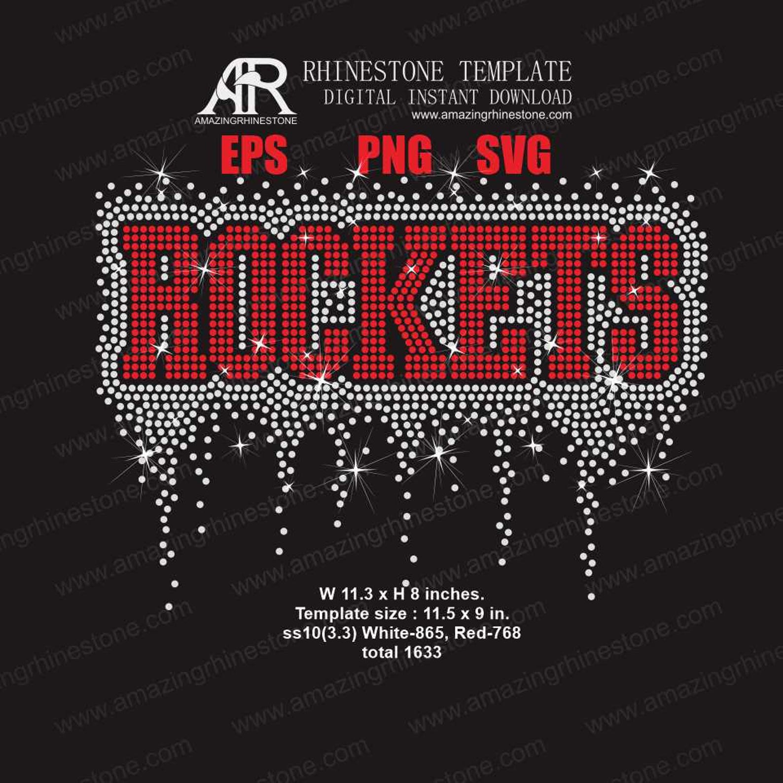 Houston Rockets Rhinestone ROCKETS Rhinestone Template Digital Instant Download, Cut File Svg, Eps ...