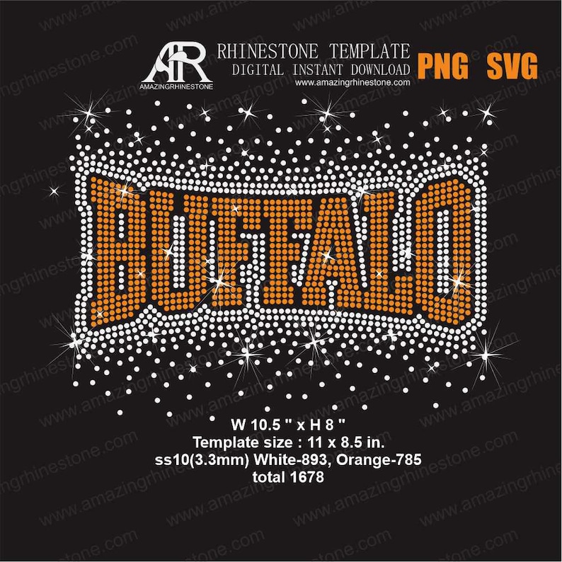 BUFFALO Rhinestone Template Digital Instant Download, Cut File Svg, Eps ...