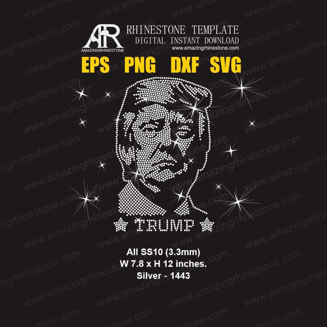 Rhinestone Template, Instant Download File, Trump Portrait 2024 - Etsy