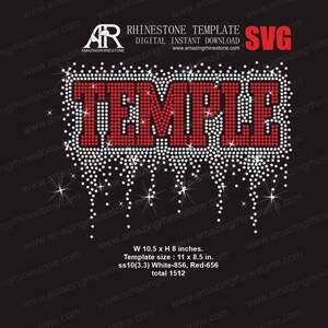 Plantilla de diamantes de imitación TEMPLE, descarga instantánea digital, archivo de corte en formato SVG, EPS, PNG.