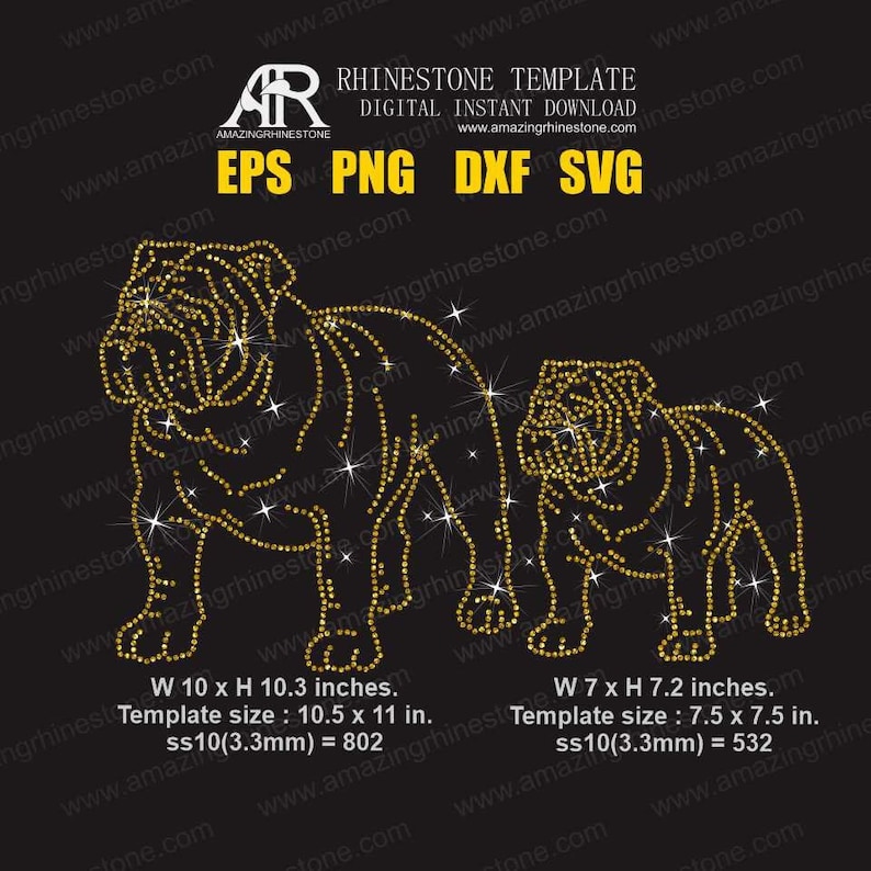 English Bulldog Rhinestone Template, Instant Download Cut Files. Svg - Etsy