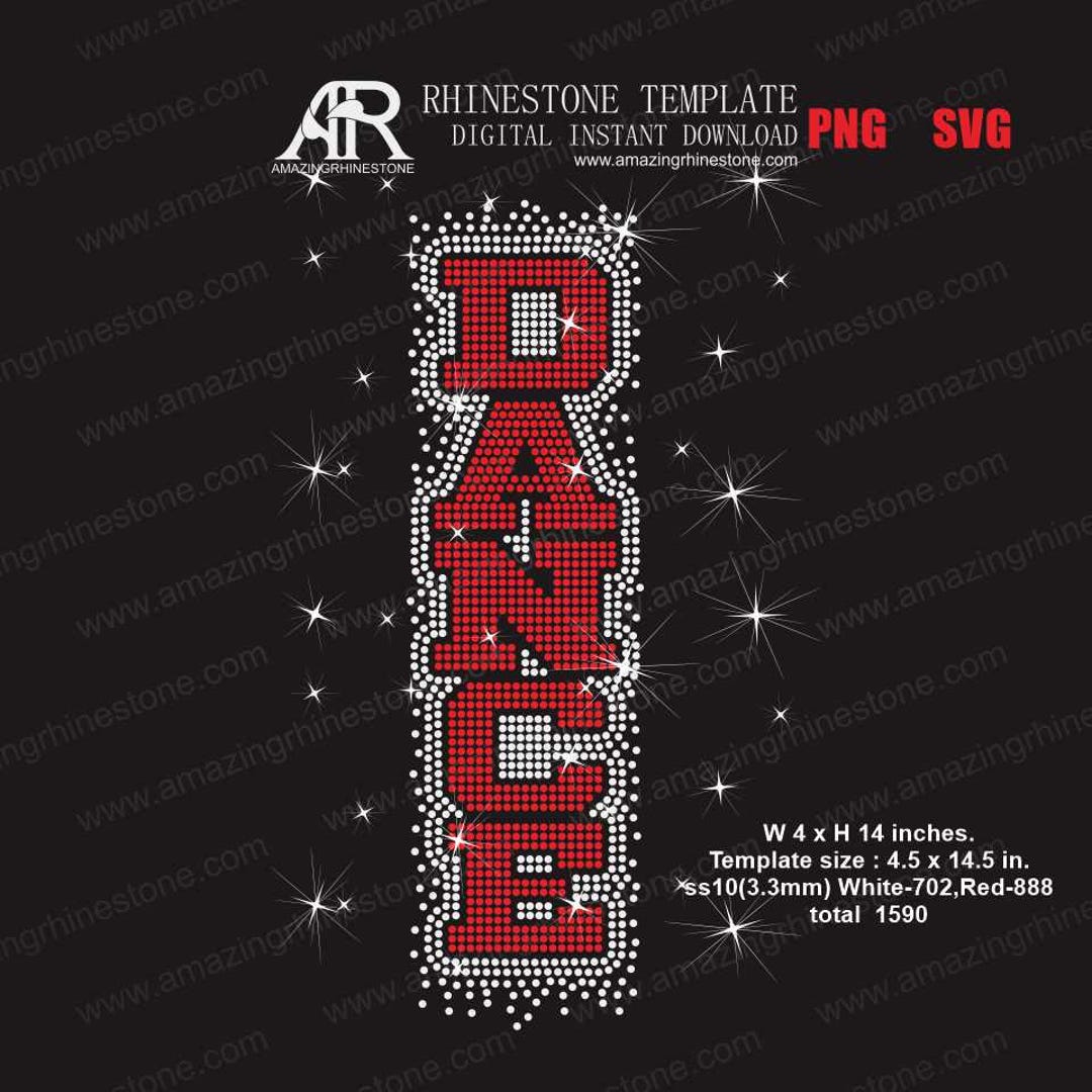 Zumba Rhinestone Template DANCE All Rhinestone Template Digital Instant Download, Cut File Svg ...