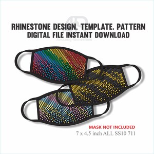 instant download rhinestone template file svg eps png, Cut file, Dot Art print,Setof3Gradient SS10, Rainbow, Tiger, Pastel