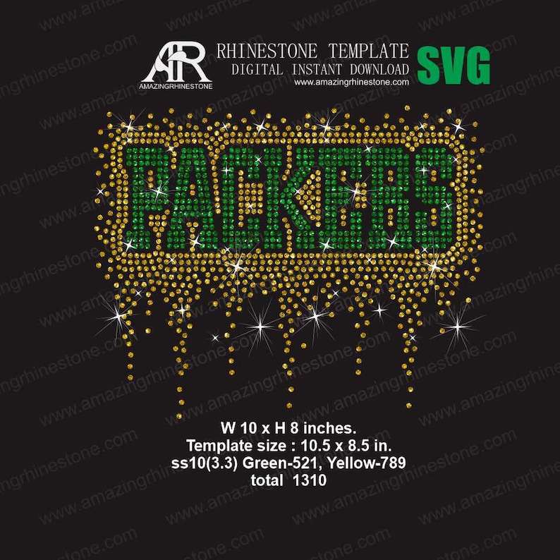 Packer Rhinestone Designs Packersrhinestone Template Digital Instant Download, Cut File Svg, Eps ...