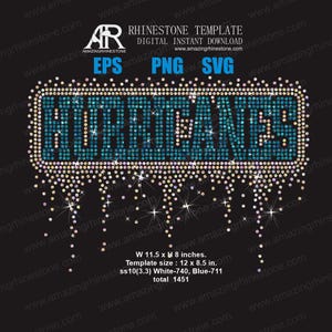 Plantilla de diamantes de imitación HURRICANES, descarga instantánea digital, archivo de corte svg, eps, png.