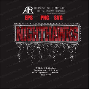 Plantilla de diamantes de imitación NIGHTHAWKS, descarga instantánea digital, archivo de corte en formato SVG, EPS, PNG.