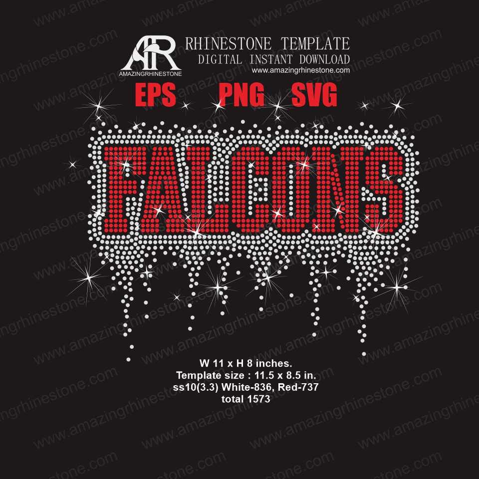 FALCONS Rhinestone Template Digital Instant Download, Cut File Svg, Eps ...