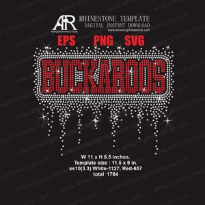 Plantilla de diamantes de imitación BUCKAROOS, descarga instantánea digital, archivo de corte en formato SVG, EPS, PNG.