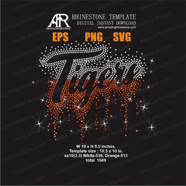 Tigers Rhinestone Design Rhinestone Tiger - Etsy