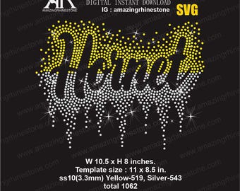 Hornet rhinestone template digital instant download, cut file svg, eps, png.